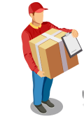 Delivery guy holding box